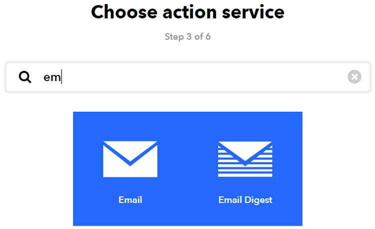 Choose Action For IFTTT